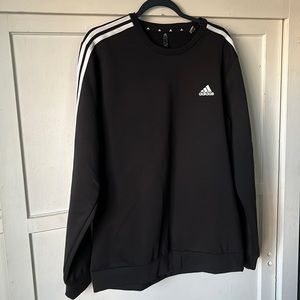 adidas Mens Pullover Crew Long Sleeve Black Large